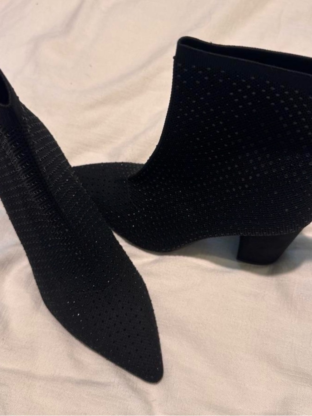 Altar'd State Sylvana Black Knit Rhinestone Sock Booties 8.5
